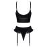 Black Level - bh en string set - kruissluiting - zwart