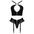 Black Level - bh en string set - kruissluiting - zwart - L