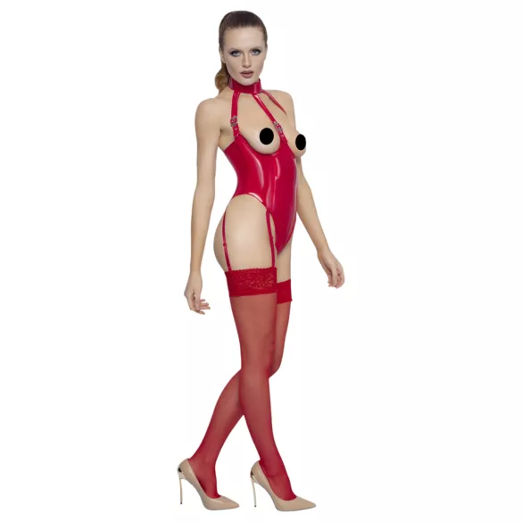 Black Level - open body met halternek - rood - M