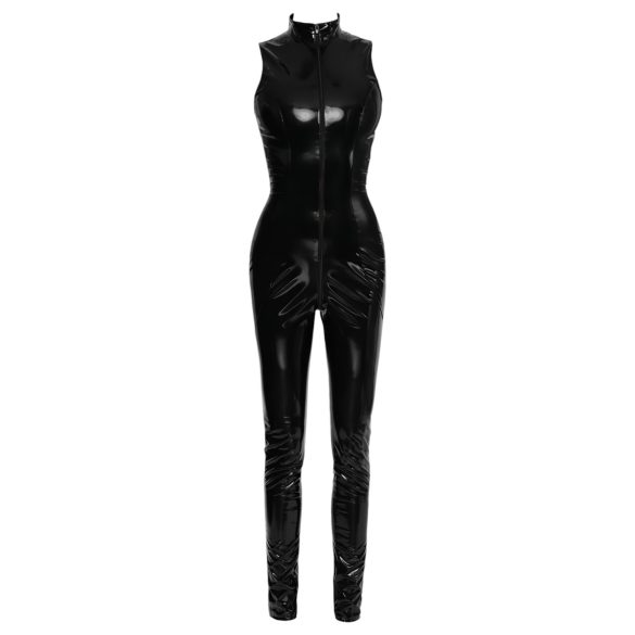 Black Level - catsuit met rits - glanzend vinyl - zwart - L