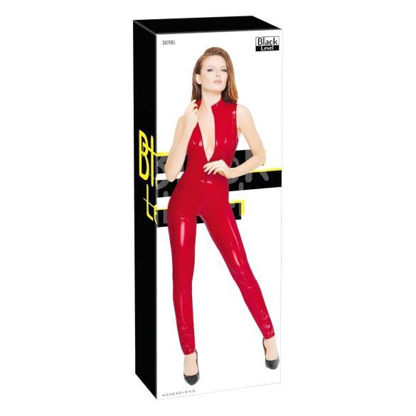 Black Level - catsuit zonder mouwen - rits - rood - S
