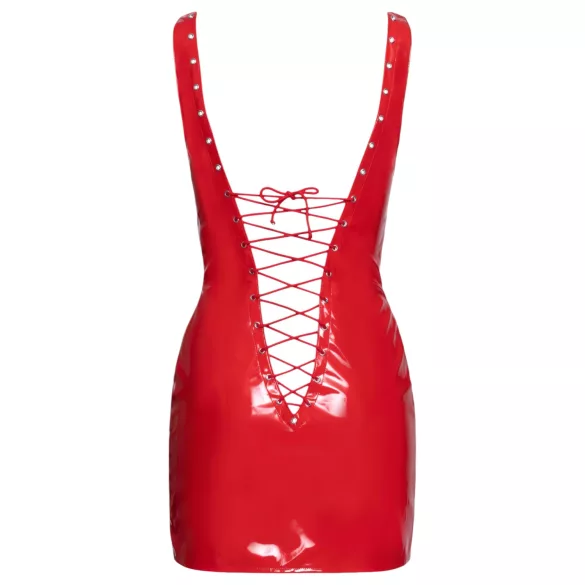 Black Level - lak mini-jurk met vetersluiting - rood - M