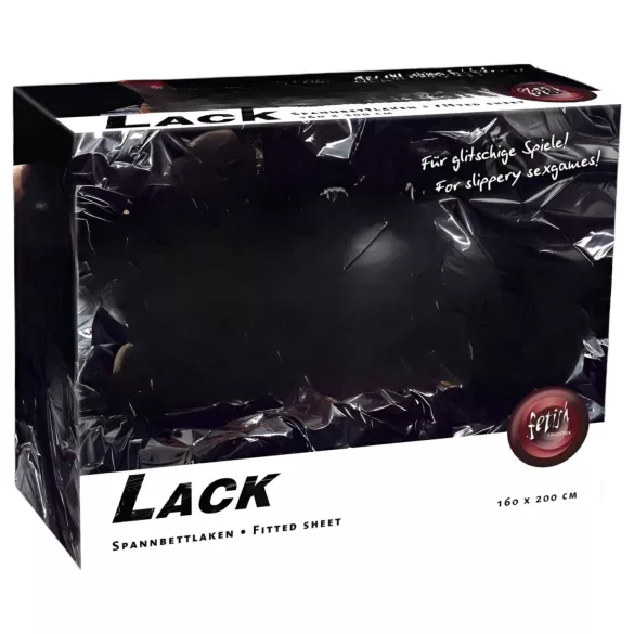 Fetish - Lakens van lakleer - met elastiek - 160x200 cm (zwart)