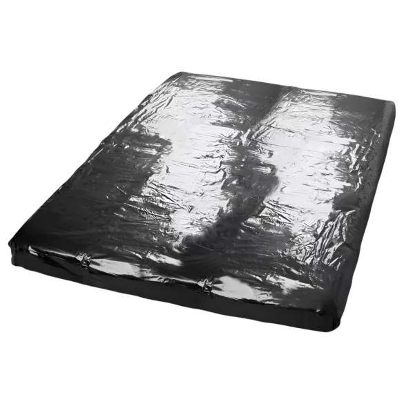 Fetish - Lakens van lakleer - met elastiek - 160x200 cm (zwart)
