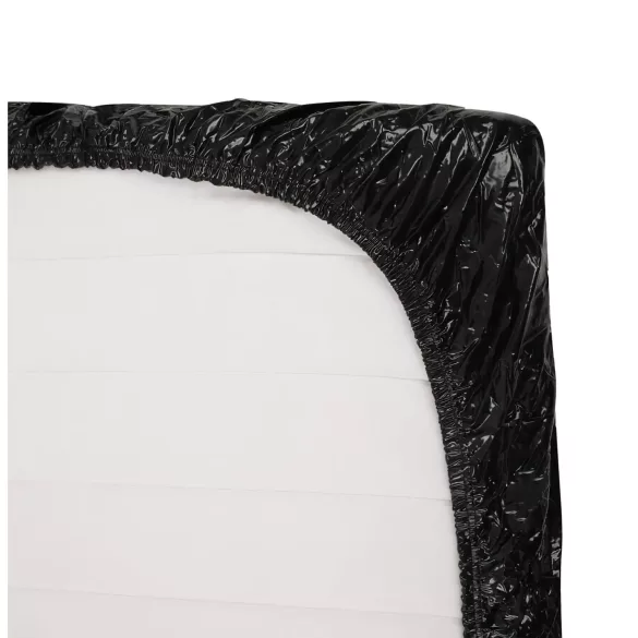 Fetish - Lakens van lakleer - met elastiek - 160x200 cm (zwart)
