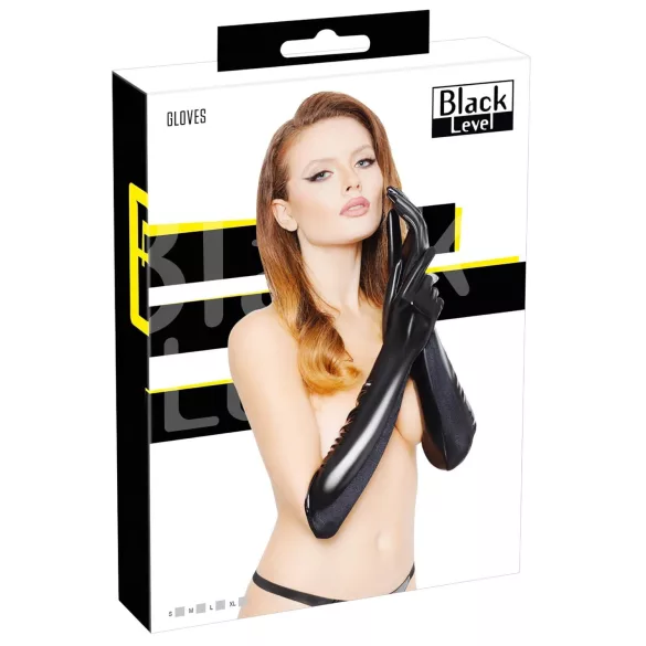 Black Level - lak handschoenen - glanzend - zwart - XL