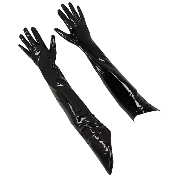 Black Level - lange lakhandschoenen - zwart - M