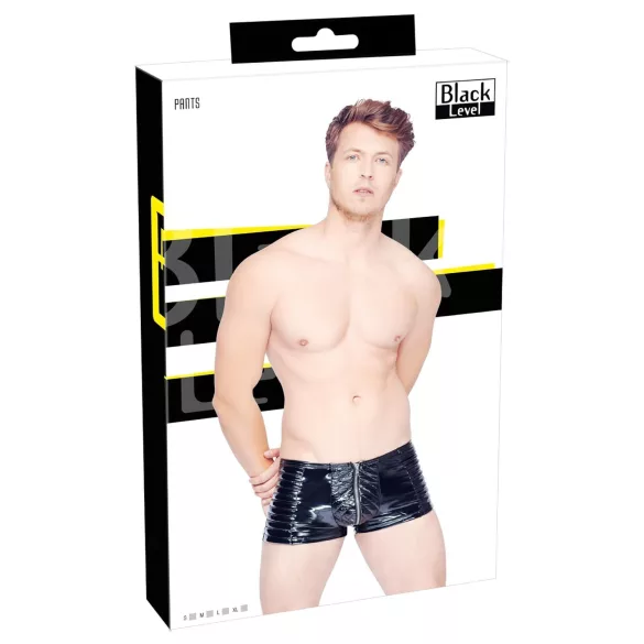 Black Level - heren short met rits - zwart