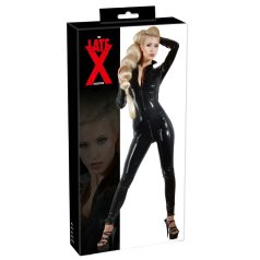LATEX - dames catsuit met lange mouwen - zwart - XL