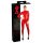 LATEX - dames jumpsuit met lange mouwen (rood) - M