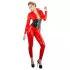 Late X dames catsuit met lange mouwen (rood) - L