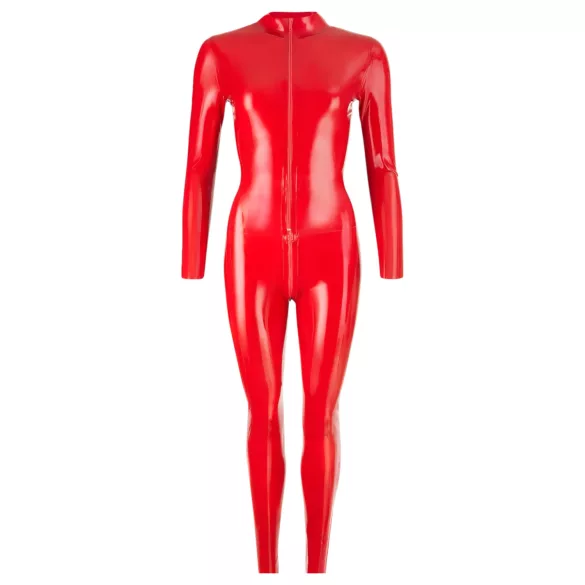 Late X dames catsuit met lange mouwen (rood) - L