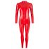 LATEX - dames jumpsuit met lange mouwen (rood) - L
