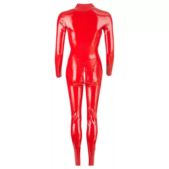 Late X dames catsuit met lange mouwen (rood) - L