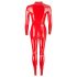 LATEX - dames jumpsuit met lange mouwen (rood) - L