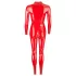 Late X dames catsuit met lange mouwen (rood) - L