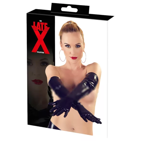LATEX - lange unisex handschoenen - zwart - M