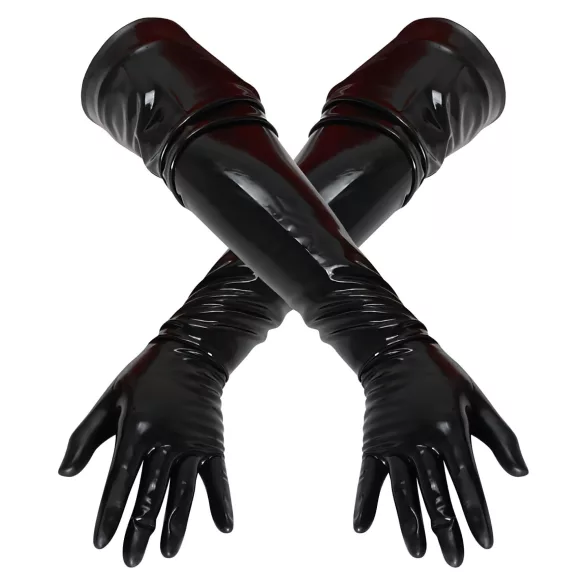 LATEX - lange unisex handschoenen - zwart - XL