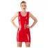 Late X mouwloze latex minijurk (rood)