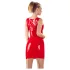 Late X mouwloze latex minijurk (rood)