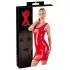 Late X mouwloze latex minijurk (rood) - XL