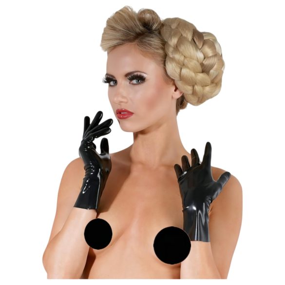 LATEX - korte unisex handschoen (zwart) - L