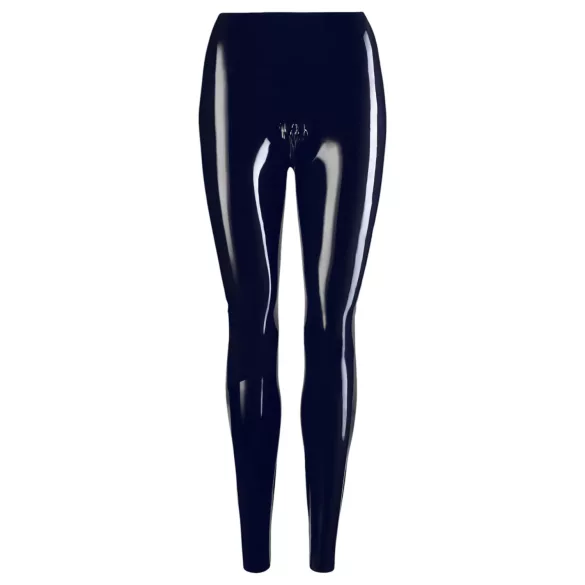 Latex legging met rits (zwart) - M