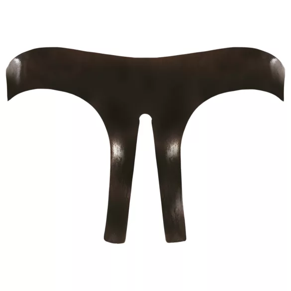 LATEX - open slip dames - zwart latex - maat S-L