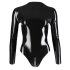 LATEX - damesbody met lange mouwen (zwart) - M