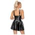 LATEX - Mini Jurk met Ruches Rok (zwart)