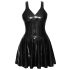 LATEX - Mini Jurk met Ruches Rok (zwart)
