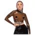 Late X transparante latex top (transparant-zwart)