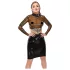 Late X transparante latex top (transparant-zwart)