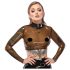 LATEX - doorzichtige latex top (doorzichtig-zwart) - S-L