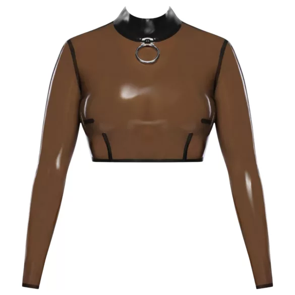 Late X transparante latex top (transparant-zwart)