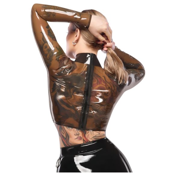 LATEX - latex top - doorschijnend - zwart - M