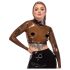 LATEX - doorzichtige latex top (doorzichtig-zwart) - S-L - XL