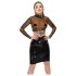 LATEX - doorzichtige latex top (doorzichtig-zwart) - S-L - XL