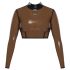 LATEX - doorzichtige latex top (doorzichtig-zwart) - S-L - XL