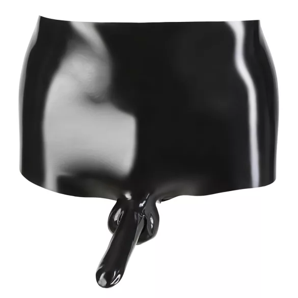 Latex boxershort + penismanchet (zwart)