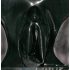 LATEX - dames slip met inwendig condoom (zwart) - M