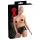 Latex damesstring met condoom (zwart) - XL