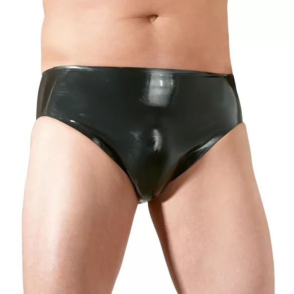 LATEX - heren slip - interne penis en anale dildo - latex zwart