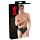 LATEX - herenslip met interne penis en anaal dildo (zwart) - L