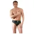 Late X heren slip met interne penis en anale dildo (zwart) - L