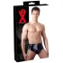 Late X heren slip met ingebouwde kegelvormige anaal dildo (zwart)