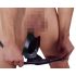 LATEX - heren ondergoed met interne conische anale dildo (zwart) - XL