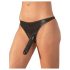 LATEX - ondergoed met externe dildo - zwart (S-L)