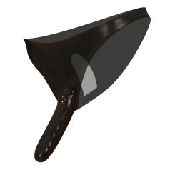 LATEX - slip met dubbele dildo - zwart - maat S-L