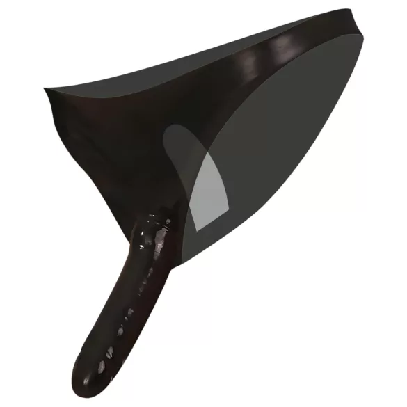 Late X zwarte slip met interne en externe dildo (S-L)